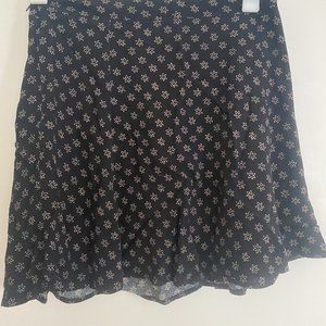 Reformation Black Floral Mini Skirt